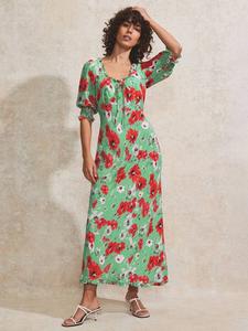 Маленькое платье с галстуком в виде мака спереди Ro&Zo, красный/разноцветный