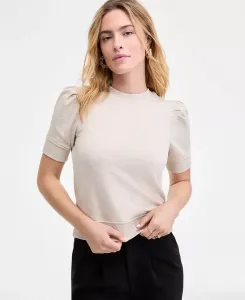 Женская толстовка из французского трикотажа с рукавами-фонариками On 34th, коричневый/бежевый