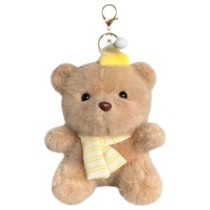 Ночной колпак друзья медвежонок шарф куклы плюшевый подвес 15см высота FKOFR, коричневый