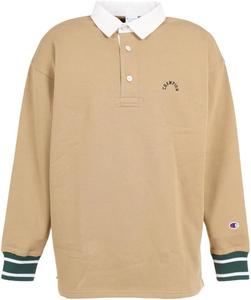 Толстовка Champion C3-Y002, с длинным рукавом, 100% хлопок, США, ребристая, с вышивкой, регбийная толстовка, мужская, повседневная, бежевый