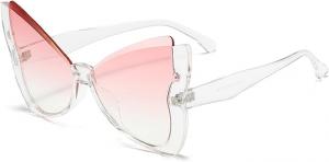 Солнцезащитные очки Melrose Oversized Butterfly для женщин, модные, роскошные, в винтажном стиле, панк, популярные, с большой оправой, защита от ультрафиолета UV400, модель 68250, Pink