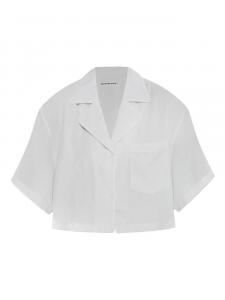 Топ Alexander Wang в тонкую полоску с короткими рукавами, белый