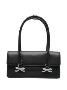 Сумка с ручкой сверху и кристаллическим бантом Self-Portrait, черный