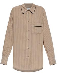 Пижамная рубашка в полоску от Виктории Бекхэм Victoria Beckham, нейтральный цвет