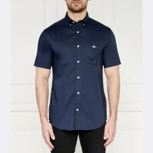 Рубашка из поплина классического кроя Gant, синий