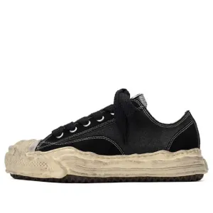 Кроссовки Maison MIHARA YASUHIRO Hank Distressed Canvas Low 'Black', черный