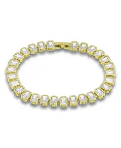 Браслет из кубических цирконий 6 мм x 4 мм с камнями огранки «багет» Macy'S, gold