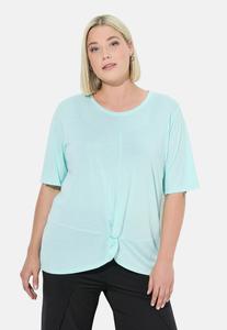 Футболка Ulla Popken ANTIBACTERIAL DRAPED, Light Turquiose/Turquoise