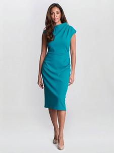 Платье миди Margaret Gina Bacconi, Aqua