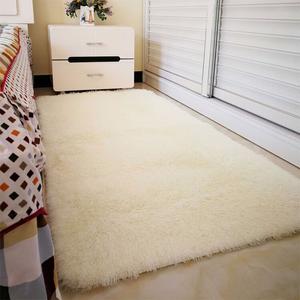 Budis Ковер 80х160 см из шелковой шерсти с длинным ворсом для спальни/гостиной, белый [Tie-Dye], [Bedside]