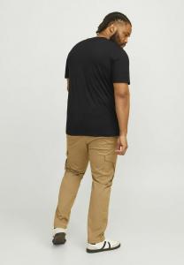Футболки с принтом PLUS SIZE LOGO Jack & Jones, черный