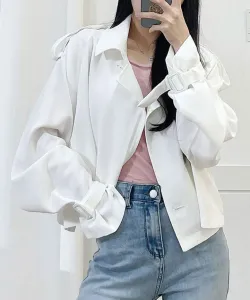 Двойной короткий тренч Vivid Lady, цвет White