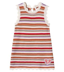 Счастливое полосатое вязаное хлопковое платье Zimmermann Kids, разноцветный