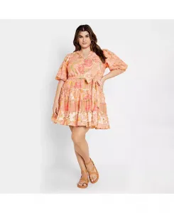 Платье Leona больших размеров CITY CHIC, оранжевый