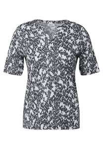 Рубашка CECIL, Mottled Black/Off White