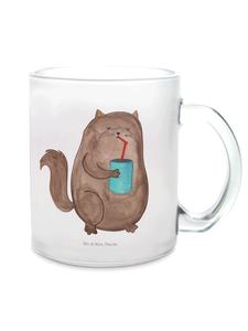 Стеклянная кружка, в форме кошки, прозрачная, без надписей. Mr. & Mrs. Panda