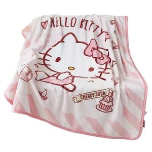 Плед Hello Kitty флисовый Sanrio, Hello Kitty Coffee Space[Type A Standard-Machine Washable-Anti-Static-All-Season Ultra-Soft Blanket]