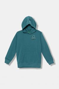 Детская хлопковая толстовка United Colors Of Benetton, бирюзовый