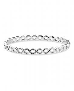 Браслет-манжета Бесконечность из родированного серебра 925 пробы, размер средний DEVATA, Silver