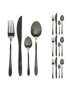 Набор столовых приборов BRIT из 16 предметов на 4 персоны, нержавеющая сталь, черный цвет MARELIDA