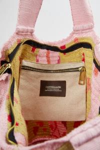 Розовая/красная большая сумка ручной работы Maleiwa CASTELLANO