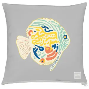 Декоративная подушка 3981 из текстильного материала для улицы, наволочка без наполнителя, 1 штука Apelt, Bunt/grau + gemustert