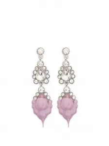 Серьги с кристаллами в покрытии Ottolinger, серебряный