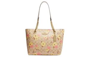 Сумка-шоппер Cammie из холста с кожаными деталями, женская, цвета хаки COACH