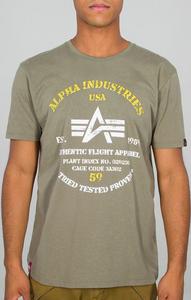 Футболка Alpha Industries Authentic Print T-Shirt, оливковый