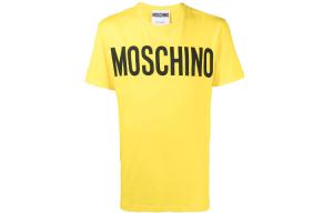 Футболка с детским принтом логотипа MOSCHINO, желтая