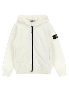 Худи с нашивкой-логотипом Stone Island Junior, белый