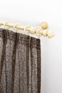 Карниз для штор GARESA "СТАНДАРТ", 1 направляющая, желаемая длина, комплект для штор, комплект из чистого дерева, выдвижной, с кольцами 100 см, Ø 20 мм, цвет natur