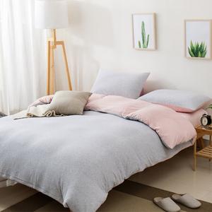 MUJI Простыня 180 см, трикотажный комплект, мелкие пепельные полосы