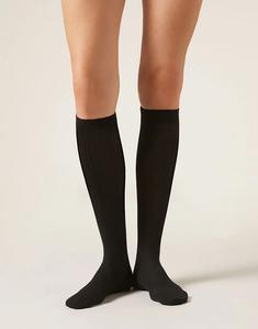 Длинные носки Calzedonia Ribbed черного цвета