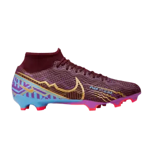 Бутсы Nike Kylian Mbappé x Zoom Mercurial Superfly 9 Academy FG MG 'Dark Beetroot', фиолетовый
