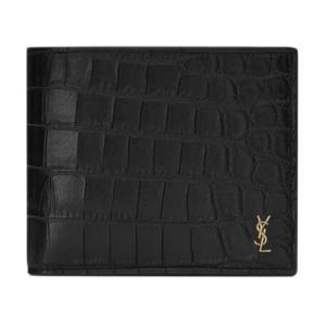 SAINT LAURENT Кошелек мини CASSANDRE из телячьей кожи унисекс Black