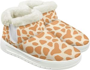 Женские зимние ботинки JoyLamoria House с животным дизайном, модные, с утеплением, короткие, милые, для активного отдыха на улице, Giraffe Print