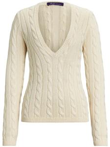 Ralph Lauren Collection шелковый джемпер фактурной вязки, белый