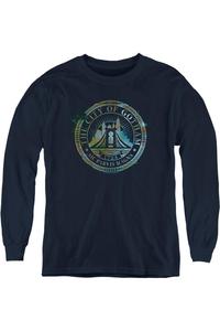 Батмен: Готэм Сити молодежный худи с длинным рукавом Gildan, темно-синий