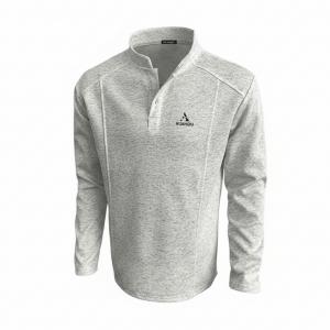 Свитшот унисекс полуводолазка утолщенный heavyweight HUANQIU, белый heather серый