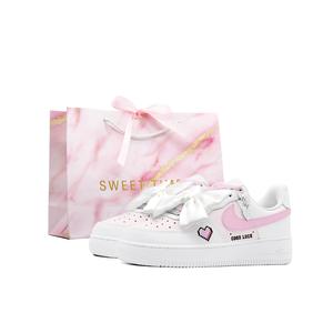 Nike Кроссовки Air Force 1 Low Top для скейтбординга женские розово-белые