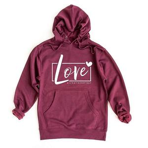 Толстовка с капюшоном Love all day every day Simply Sage Market, Maroon