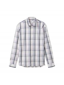 Клетчатая рубашка TOM TAILOR DENIM Regular fit Button Up Shirt, белый