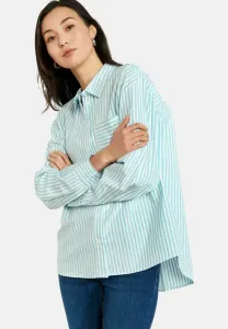 Полосатая блузка на пуговицах Lolaliza, Khaki Faded