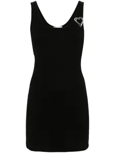 Платье мини с брошью BLUMARINE, черный