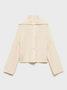 Детский кардиган Gigi с оверсайз воротником из хлопковой смеси Mango, Pastel Brown