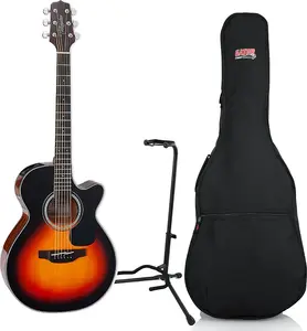Акустико-электрогитара Takamine GF30CE серии G30 с корпусом FXC, коричнево-янтарный с чехлом и подставкой