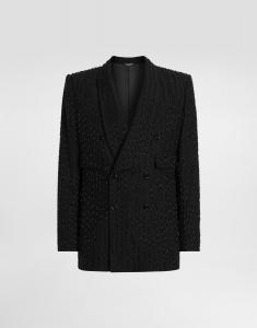 Двубортный жакет Sicilia из вышитой шерсти вирджин DOLCE & GABBANA, мультиколор