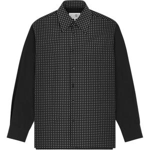 Длинная рубашка с принтом в горошек MM6 Maison Margiela, черный