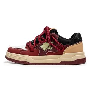 Мужские кроссовки для скейтбординга Stars Collection с противоскользящим покрытием, легкие и дышащие Meiretu, Burgundy